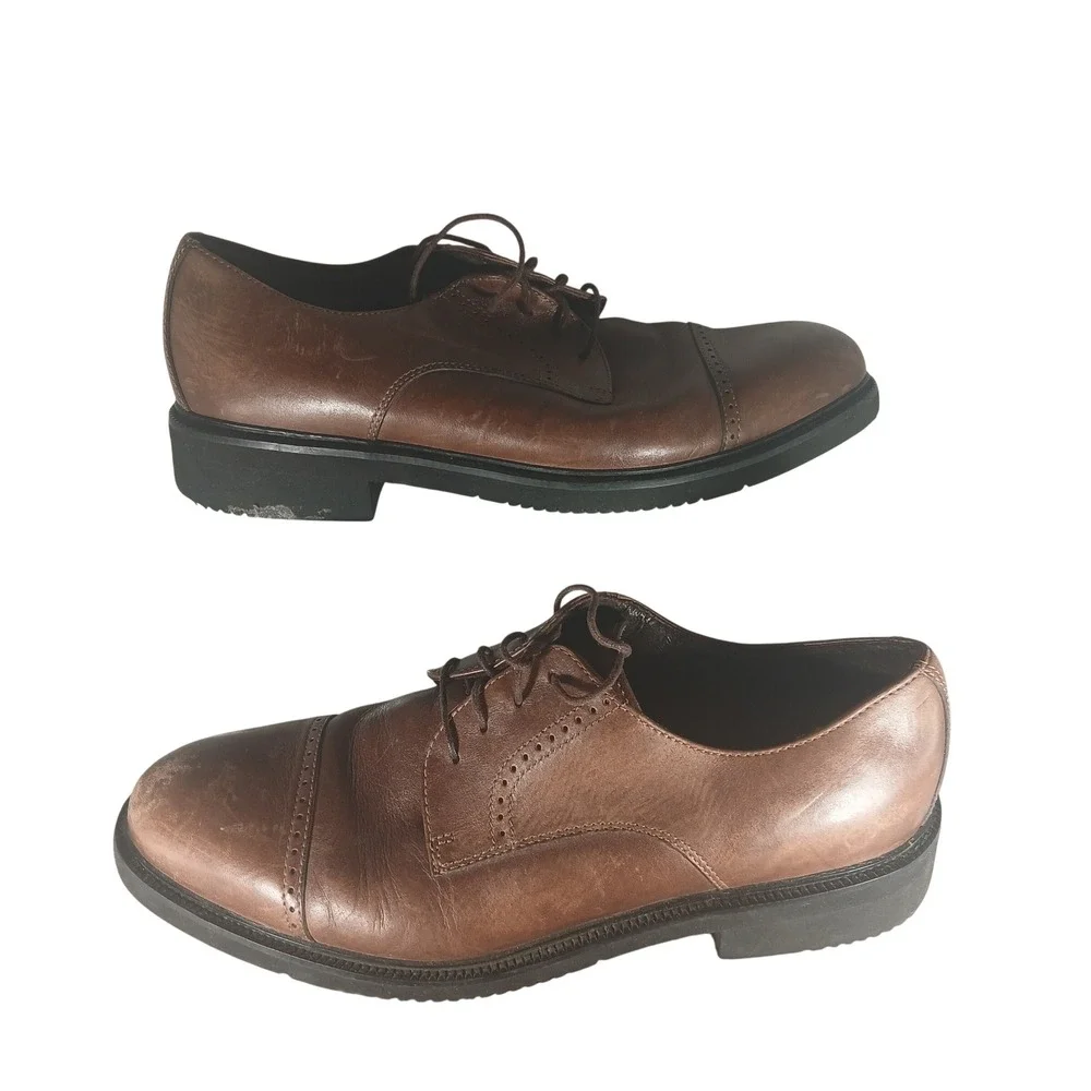 Rockport‎ Dressports Oxford Shoes 9W Brown Leather Cap Toe Business Casual
